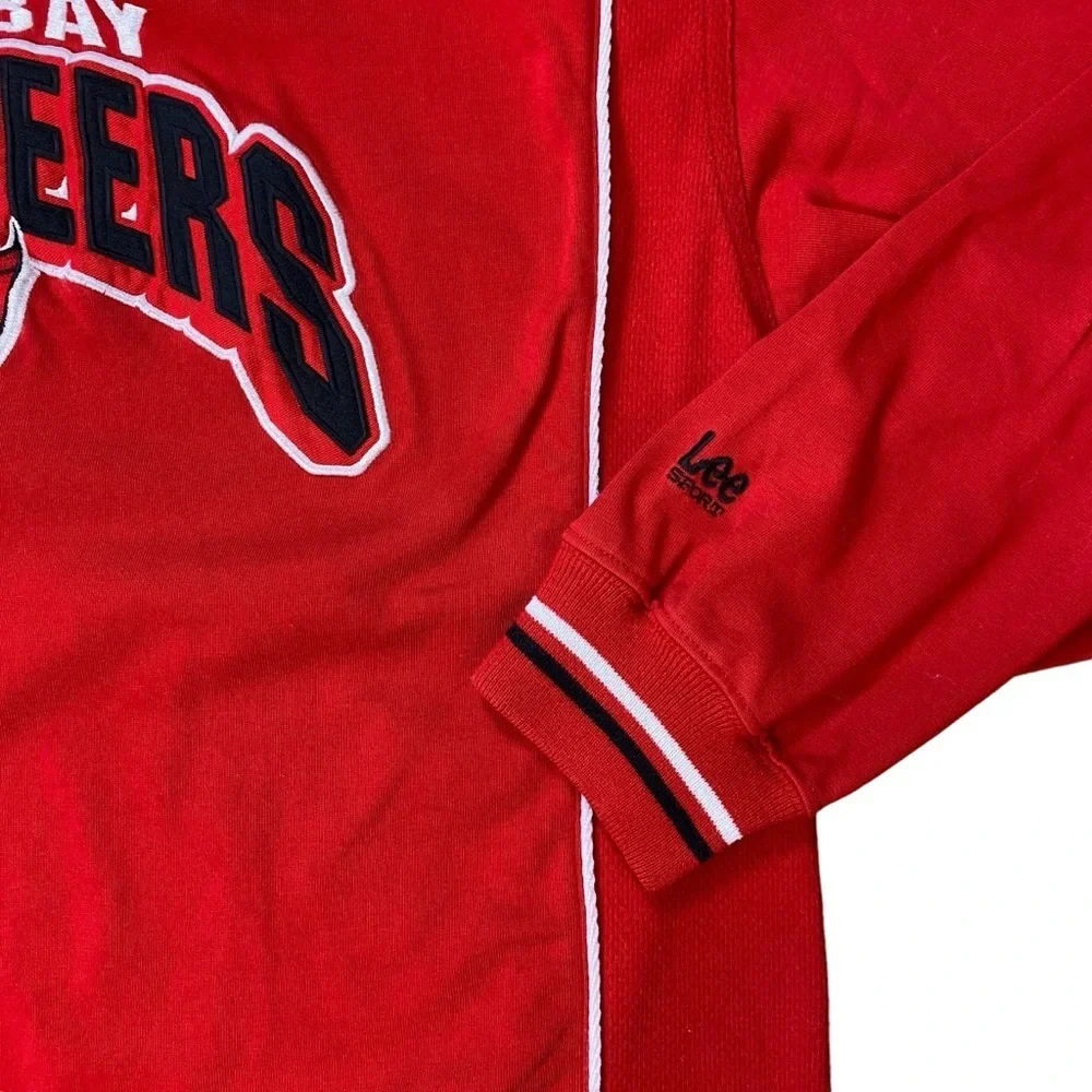 VINTAGE Tampa Bay Buccaneers Sweatshirt Mens XL Red V Neck NFL Football - Picture 3 of 12